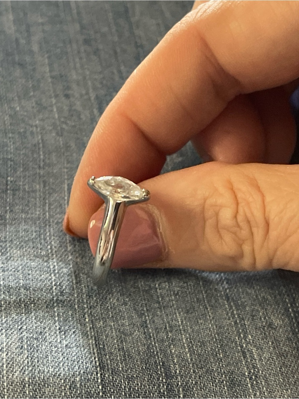 Classic Silver Solitaire Ring with Clear Stone - Women Jewelry